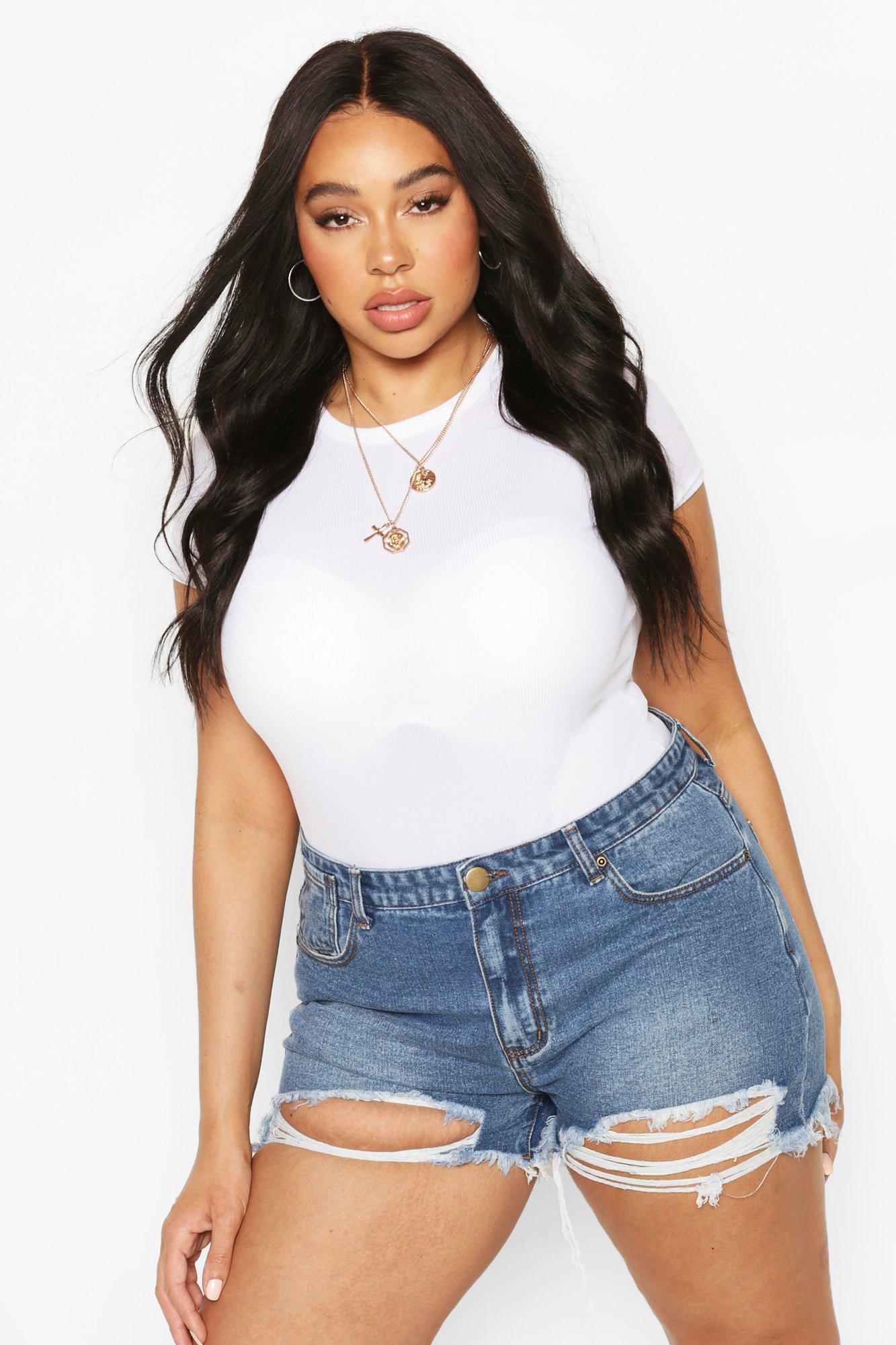 plus size denim shorts uk