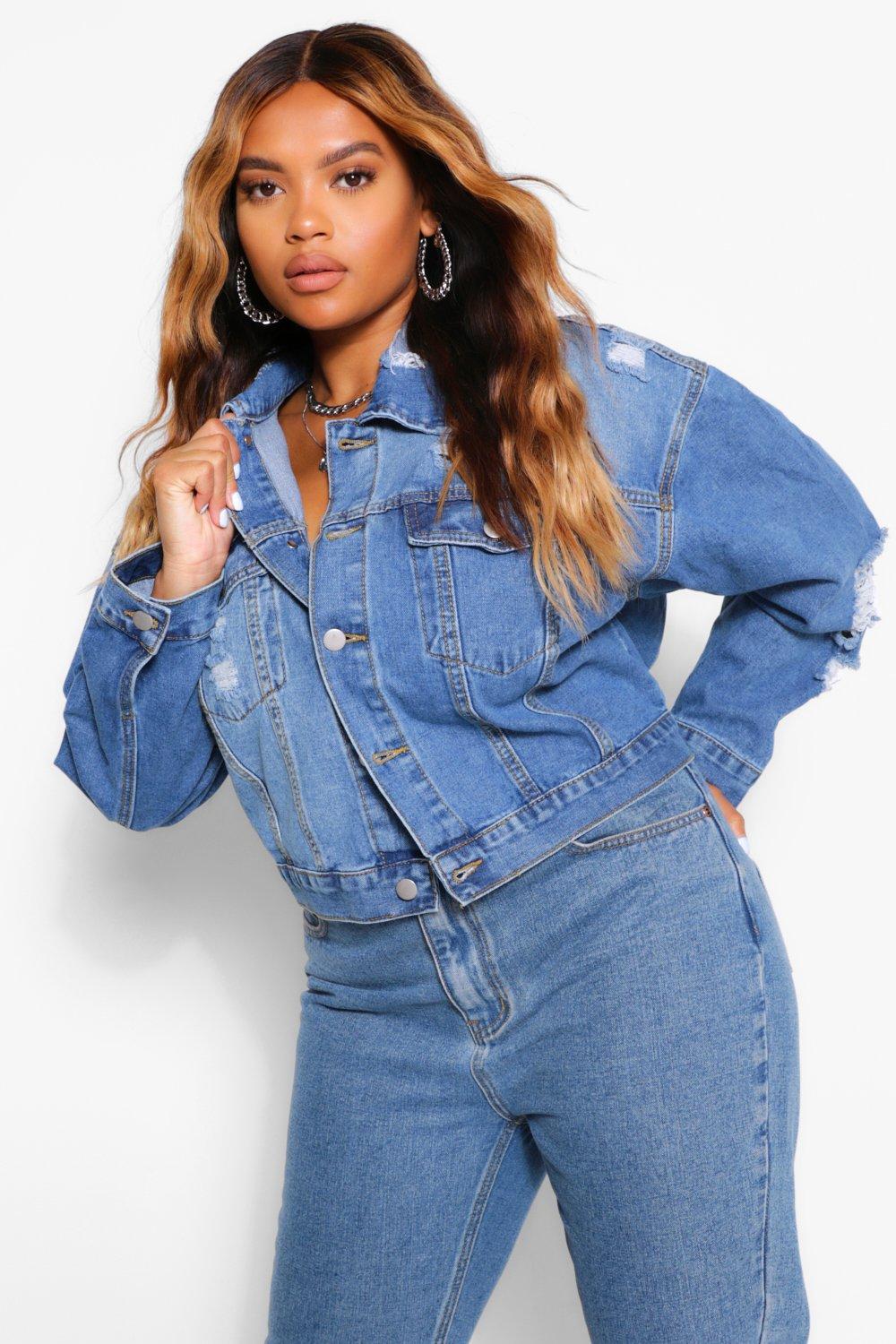 boohoo plus denim jacket