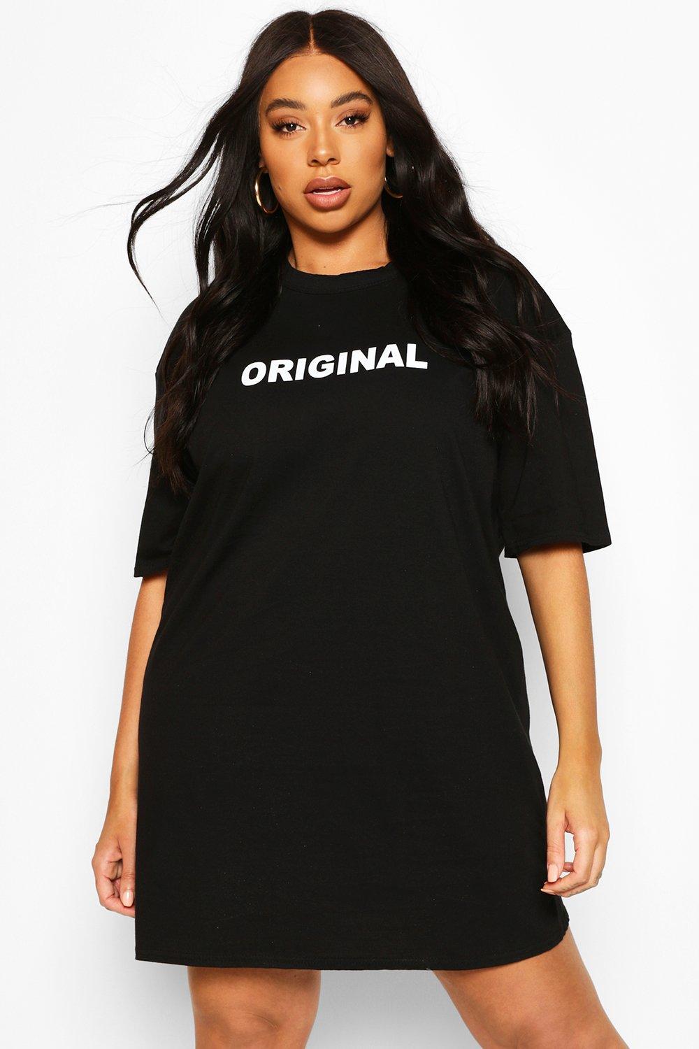 boohoo plus shirt dress