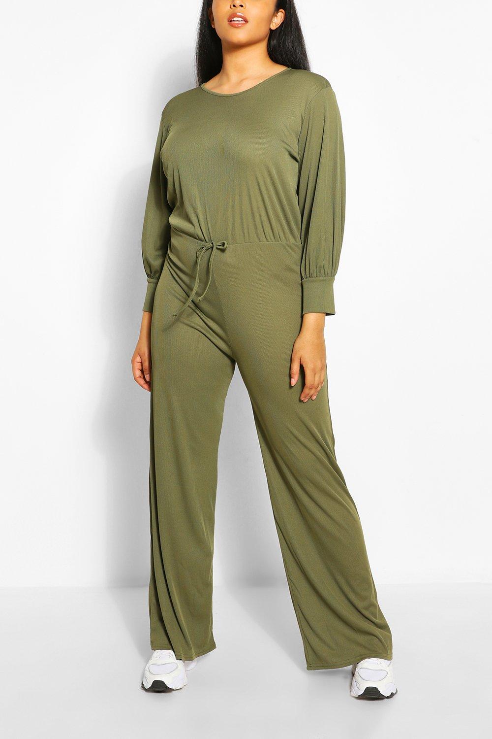 khaki wide leg jumpsuit