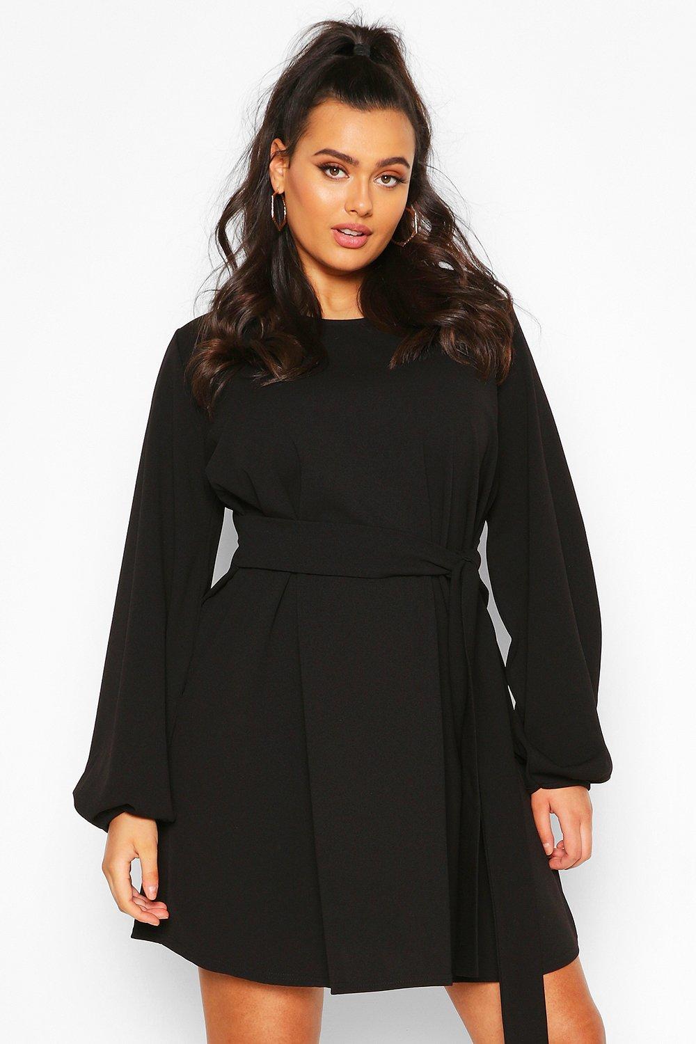 belted shift dress