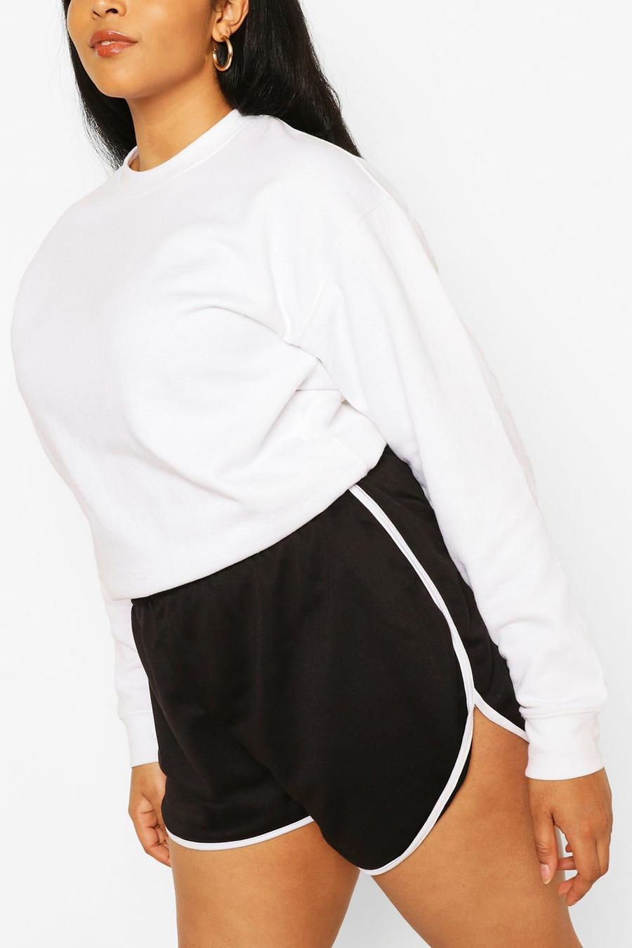 Black Plus - Löparshorts i sweatshirttyg med kantband image number 1