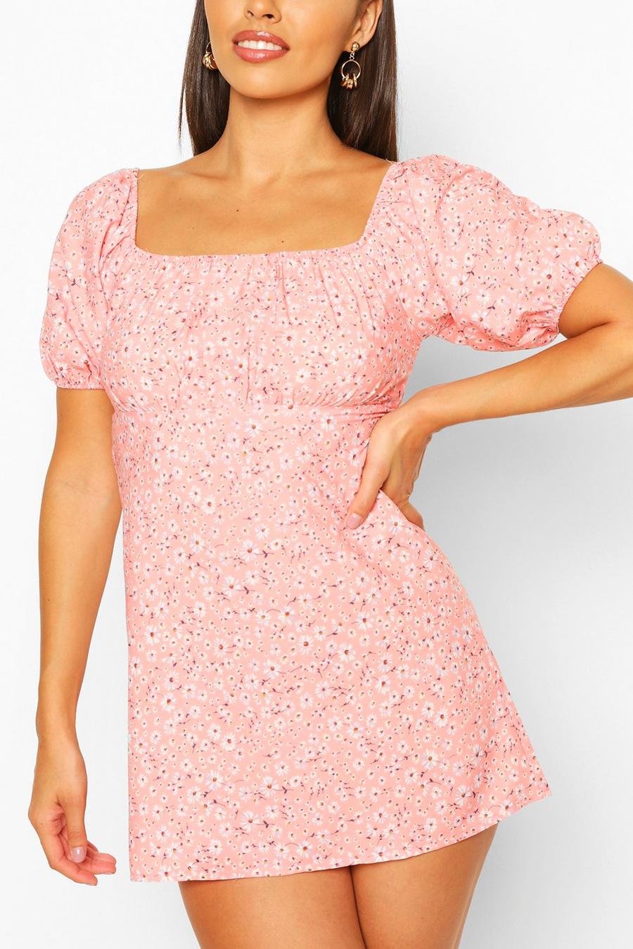 Pink Petite - Blommig smockklänning image number 1