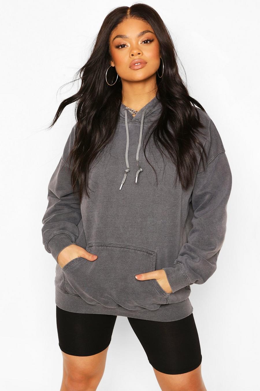 Plus - Oversize hoodie med tvättad effekt image number 1