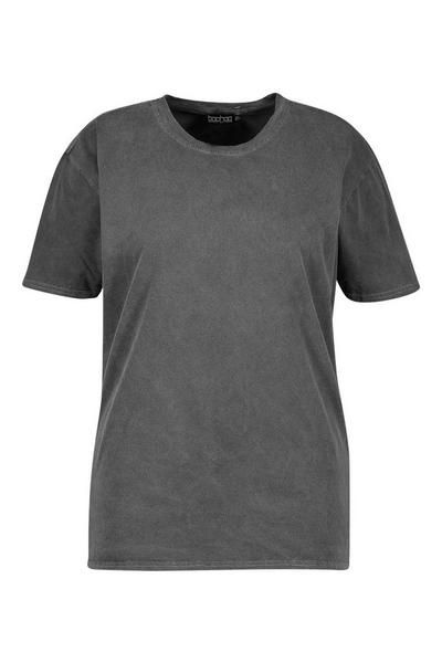boohoo black Plus Oversized Washed T-Shirt
