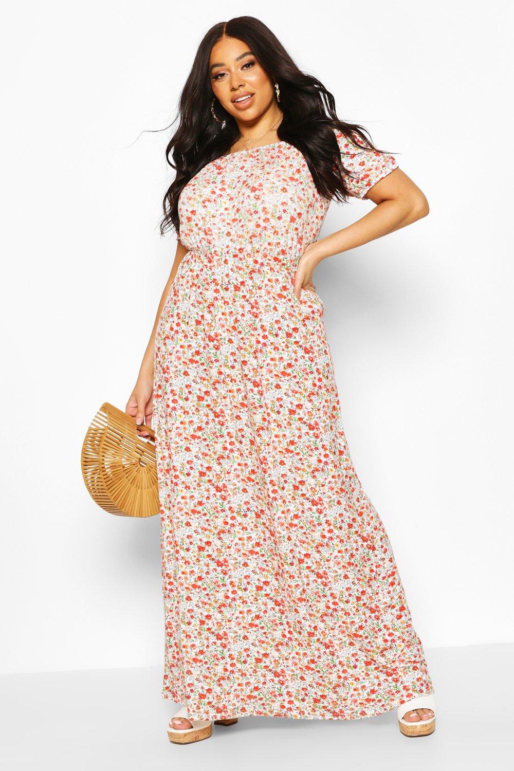 boohoo bardot maxi dress