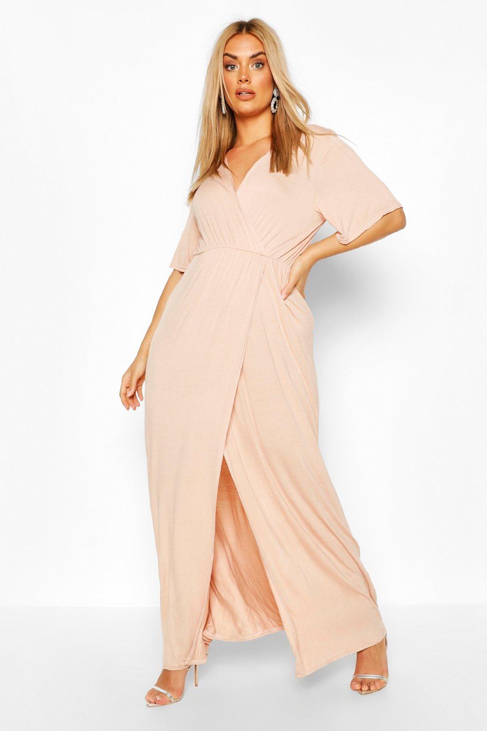 Women's Plus Angel Sleeve Wrap Maxi Dress | Boohoo UK