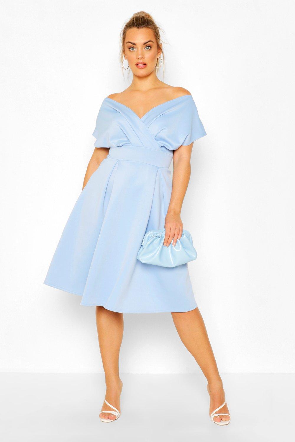 cornflower blue midi dress