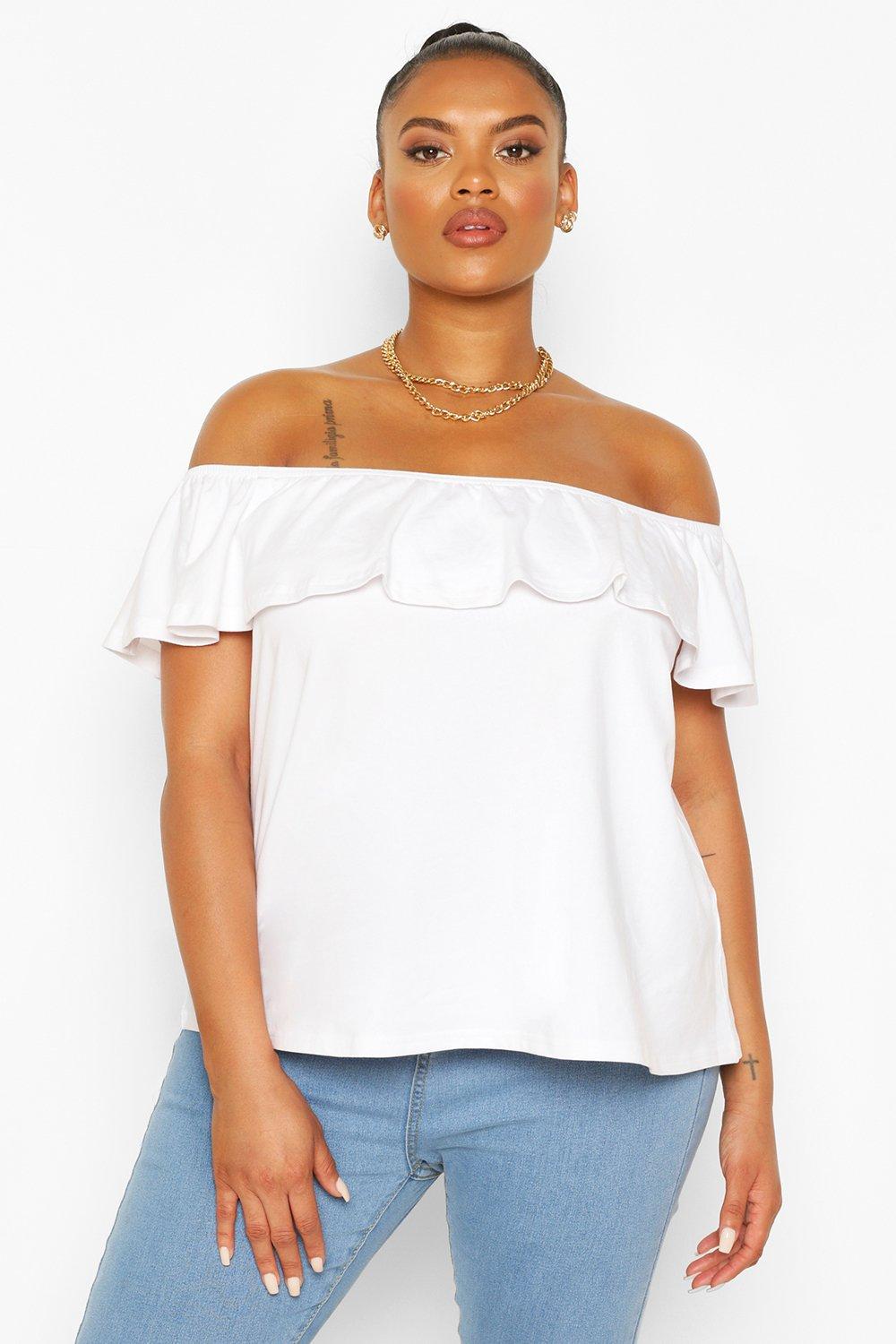 Cold shoulder best sale ruffle shirt