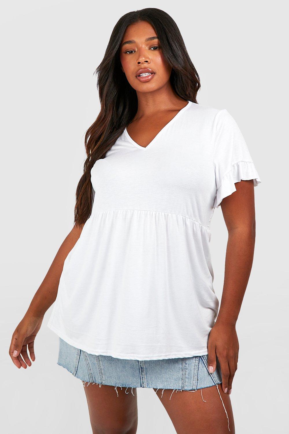 Women's ruffle sale sleeve shirt