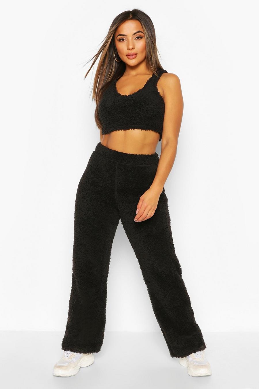 Petite Fluffy Knit Wide Leg Trouser image number 1