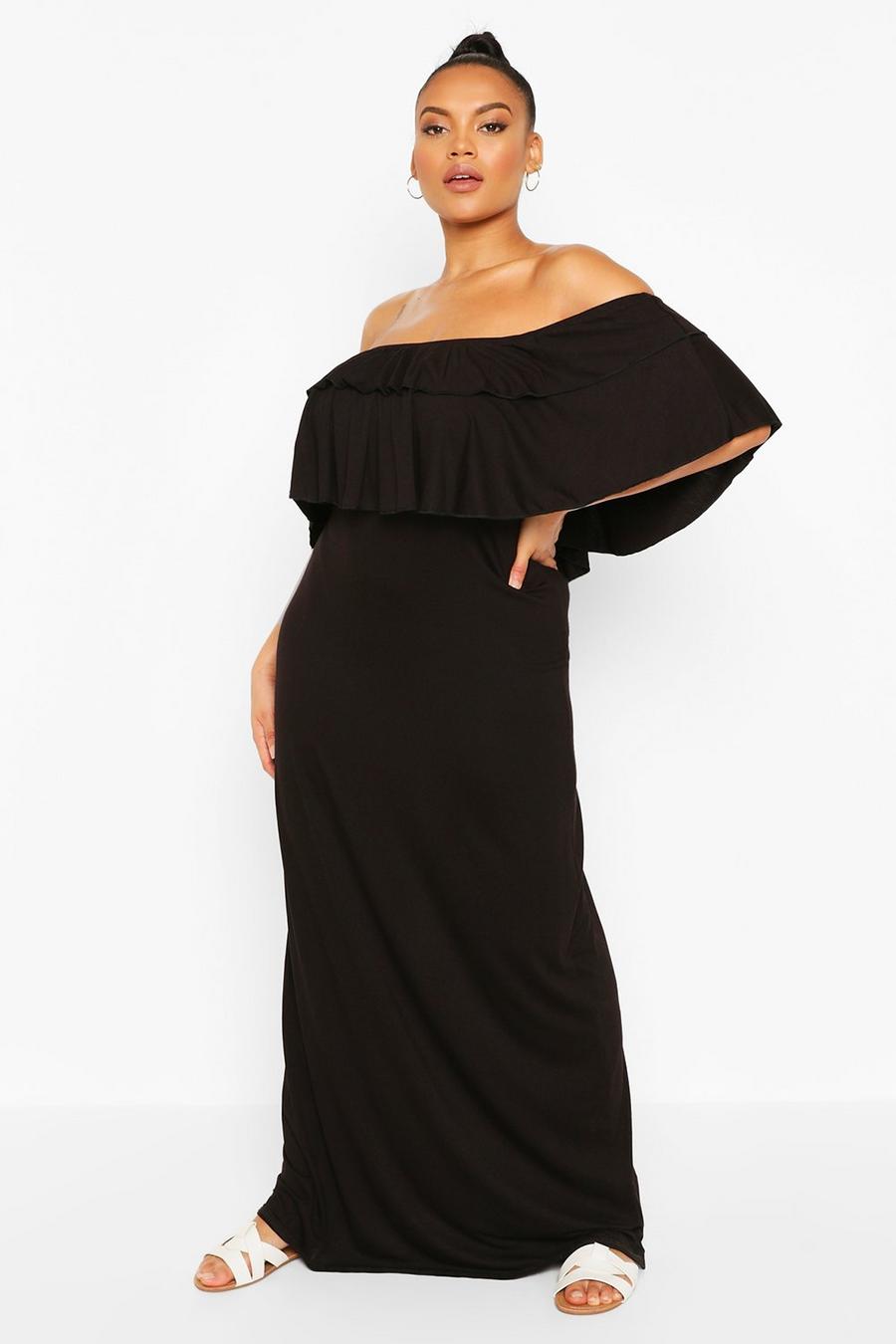 Plus Off the Shoulder Ruffle Maxi Dress image number 1