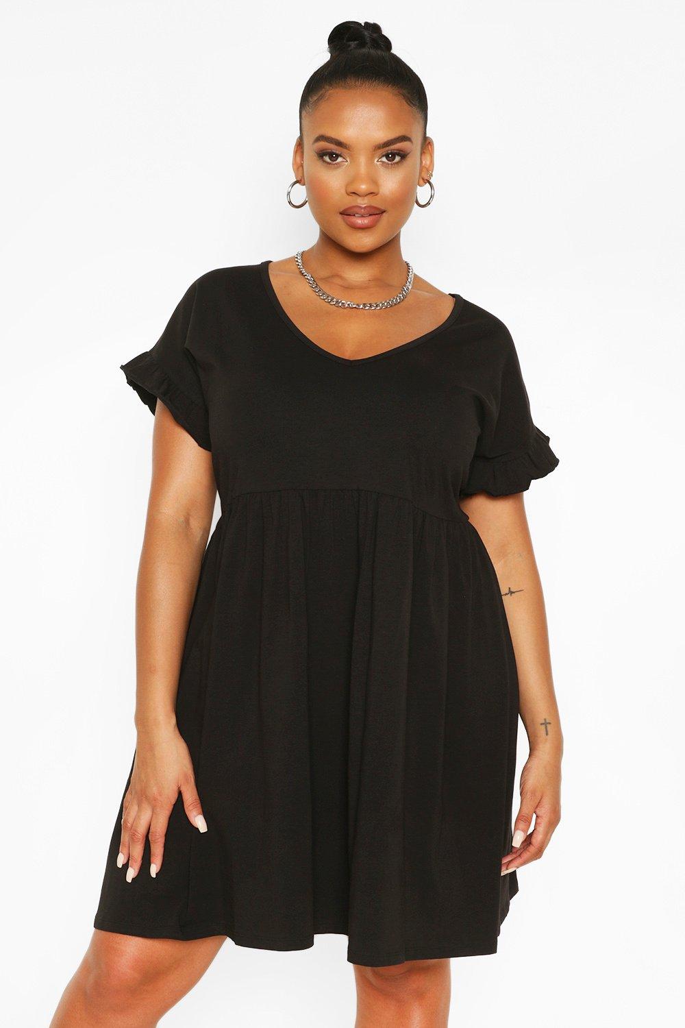 Boohoo plus best sale smock dress