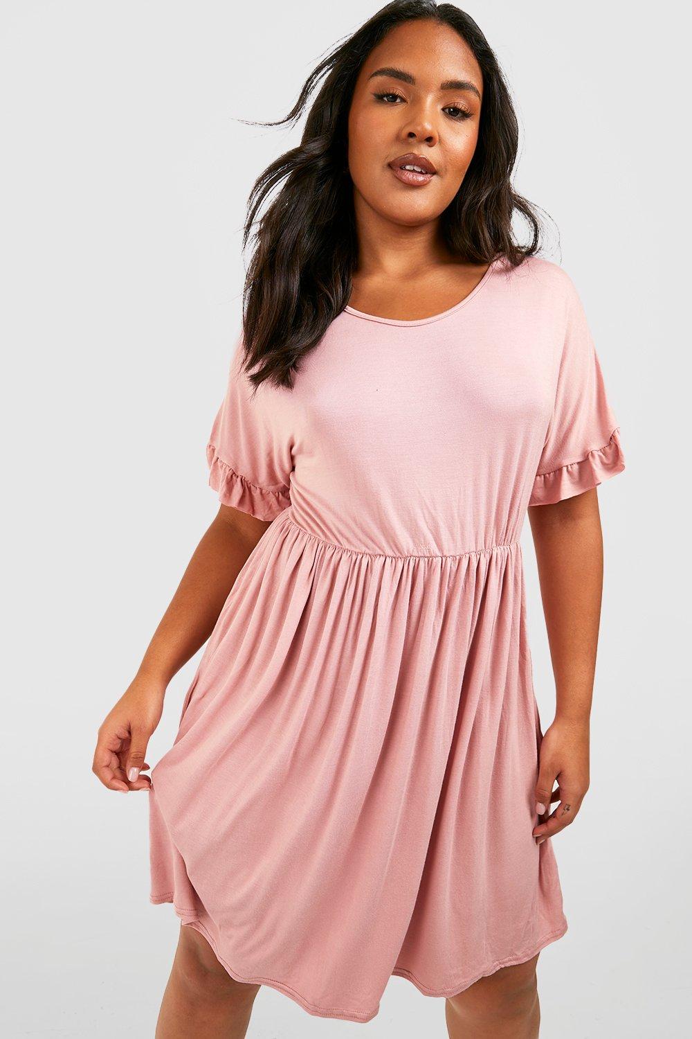 boohoo plus smock dress