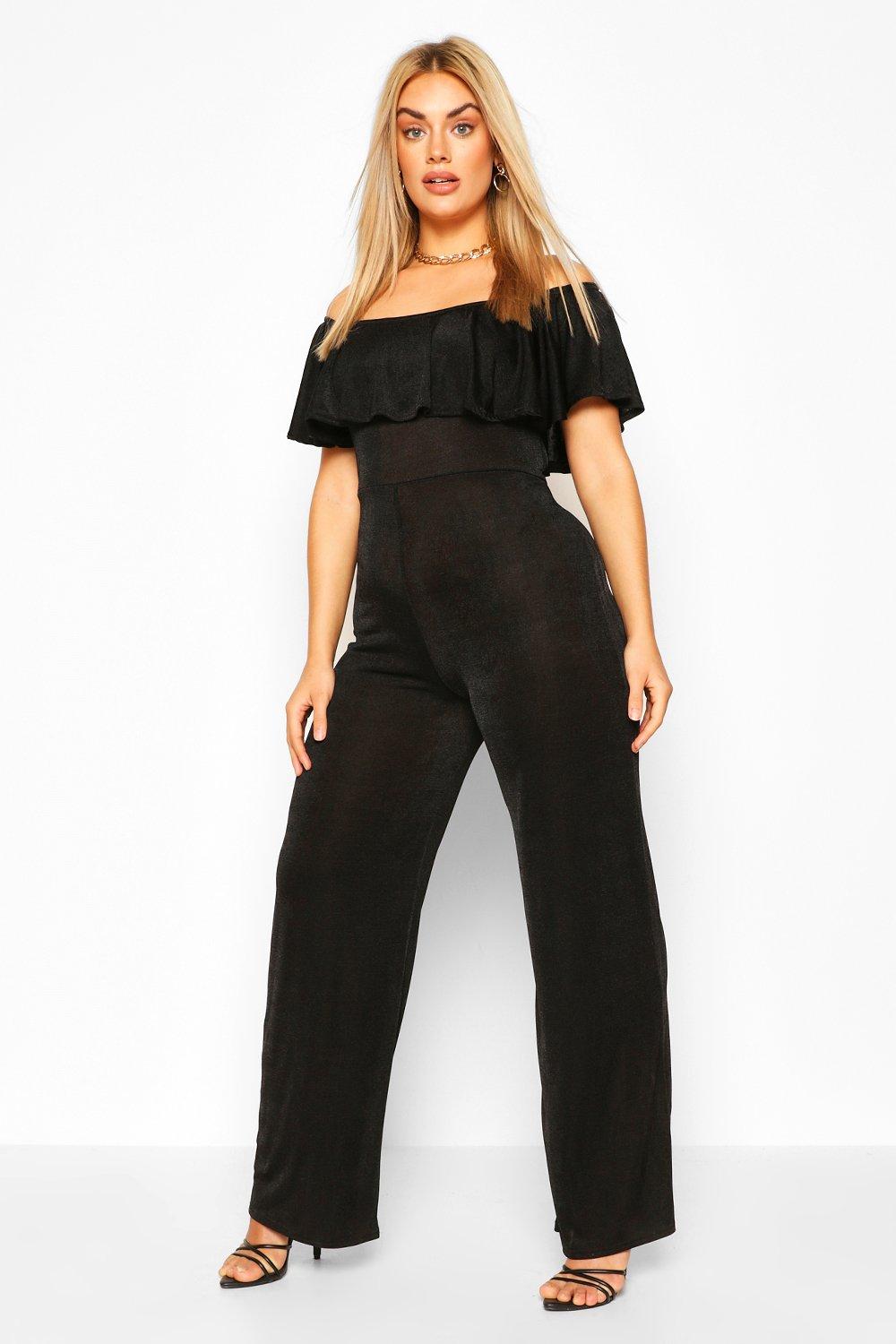 boohoo ruffle jumpsuit