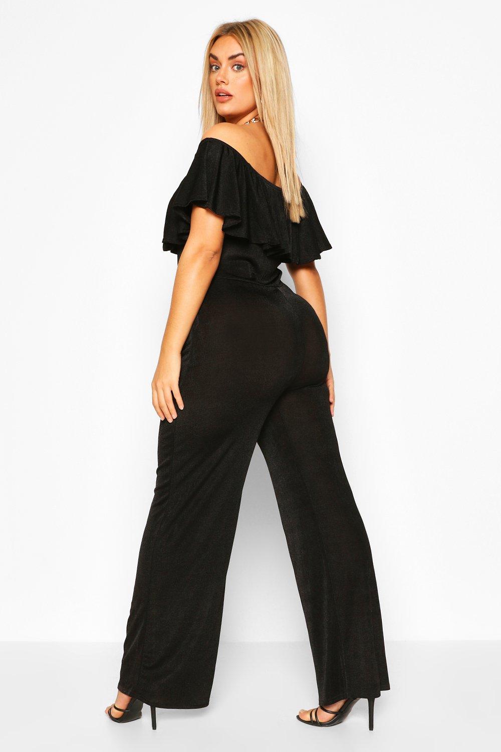 boohoo ruffle jumpsuit