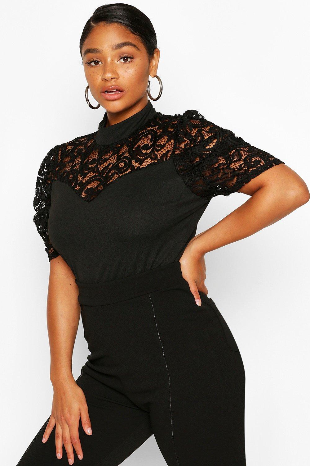 boohoo plus lace bodysuit