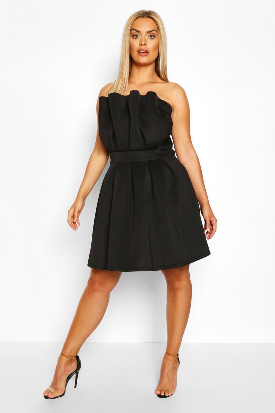 Plus Structured Ruffle Skater Dress image number 1
