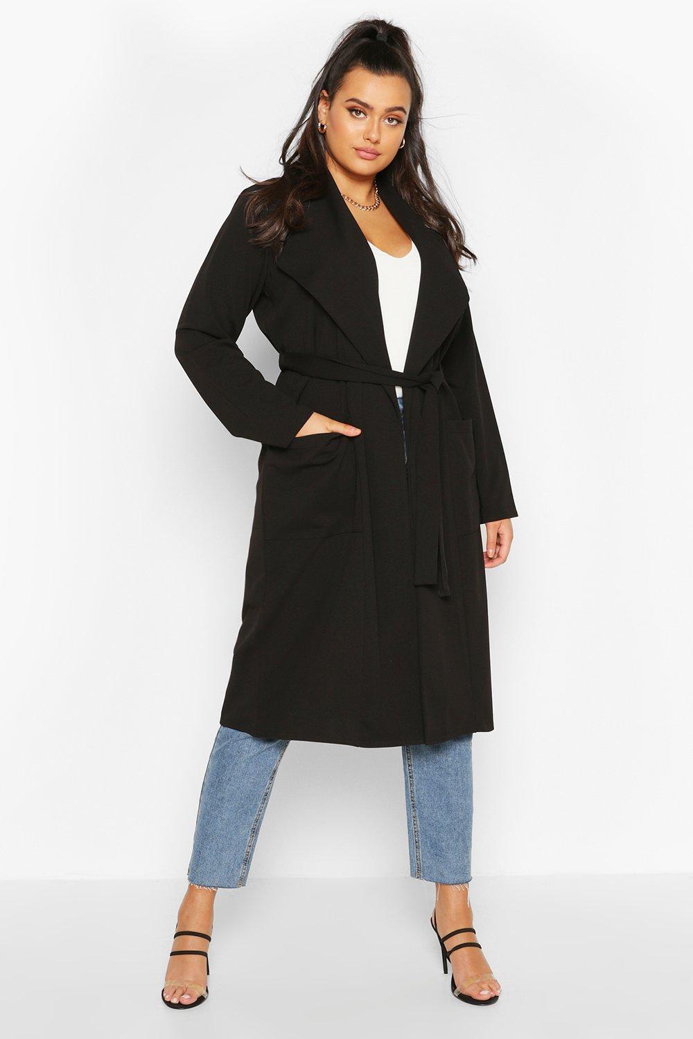 Waterfall duster clearance coat plus size