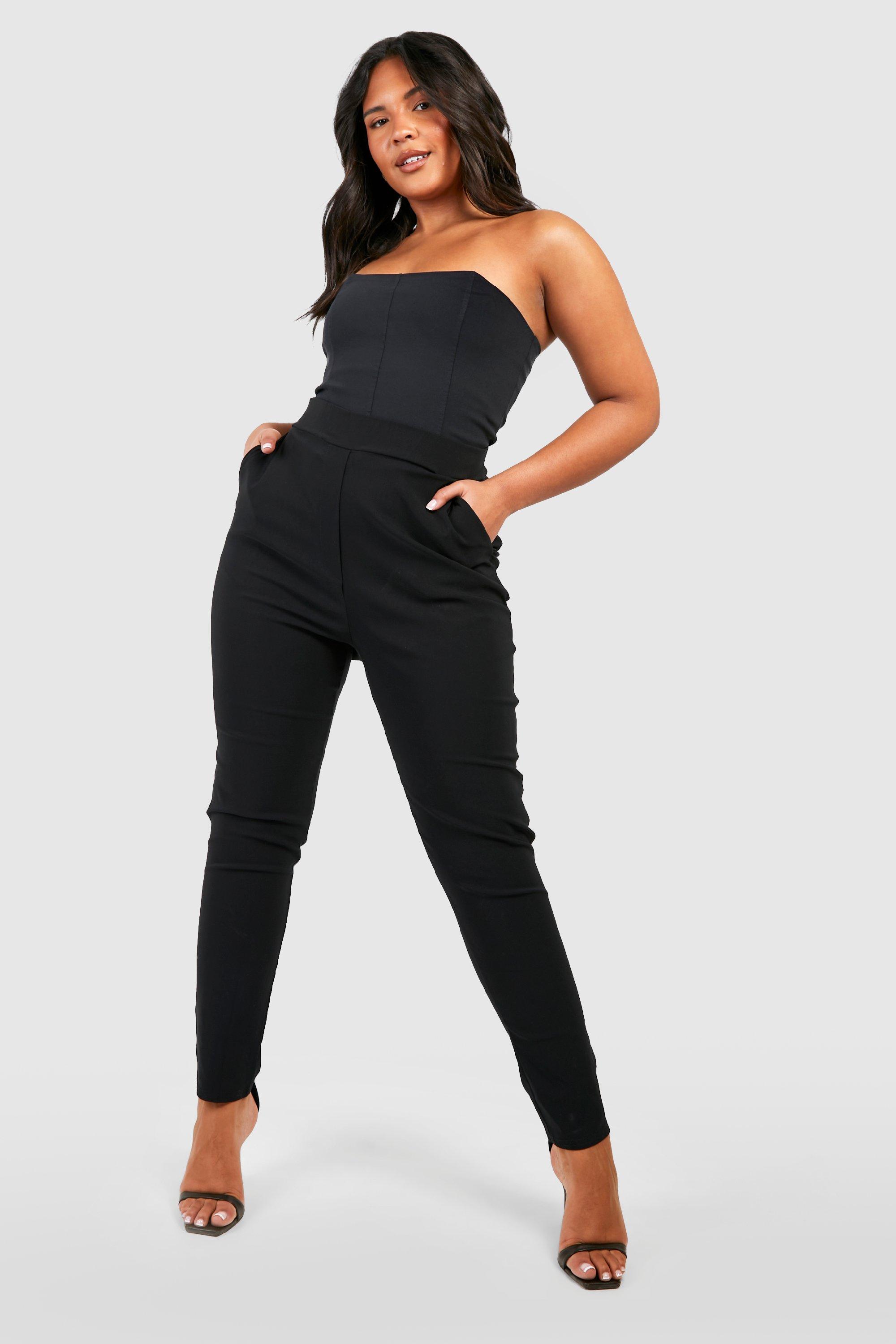 black pants outfit plus size