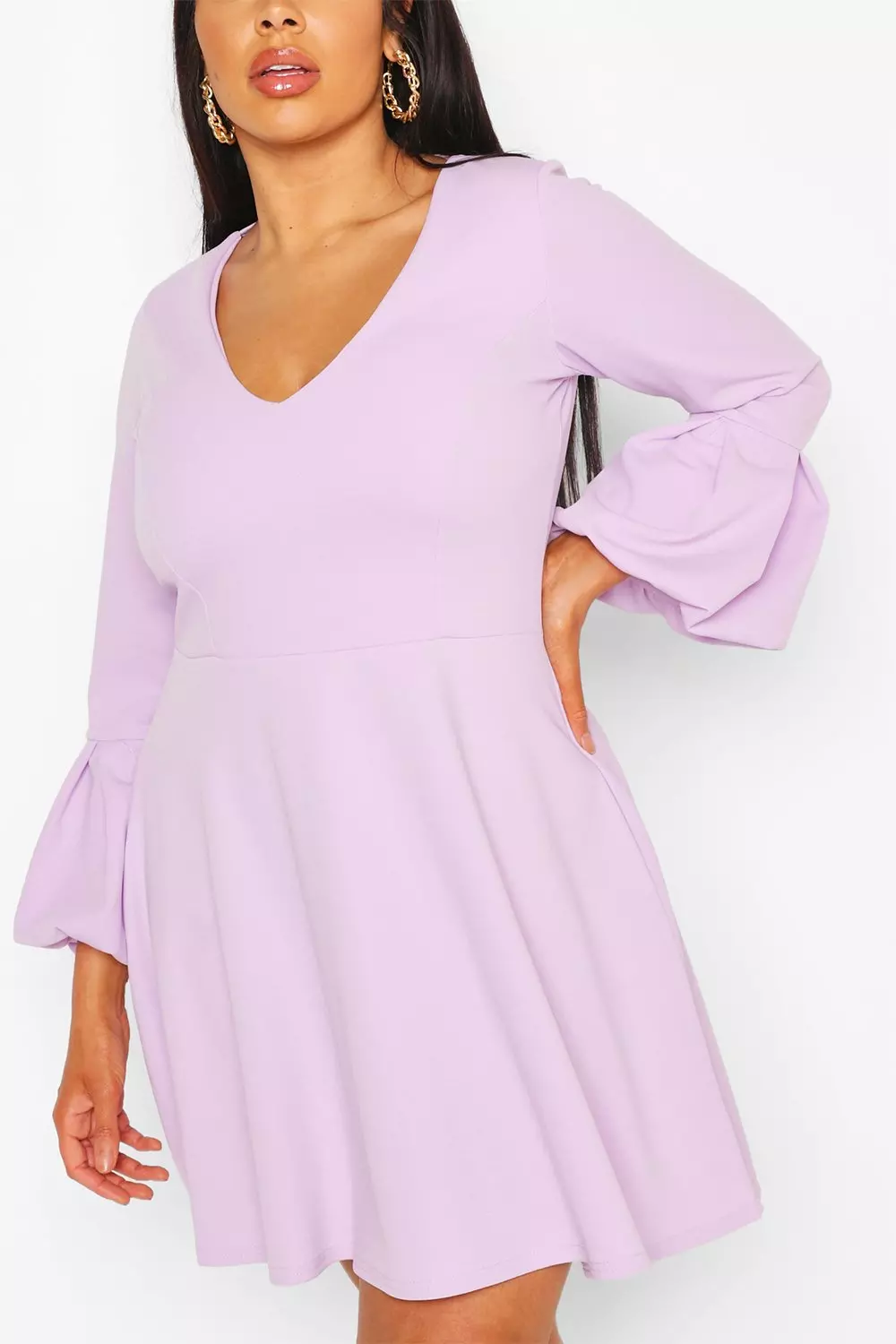 Plus size purple skater dress best sale