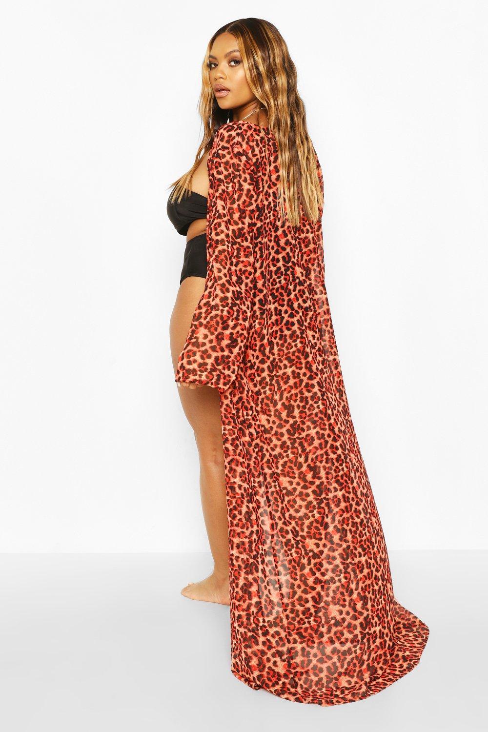 Leopard hot sale maxi kimono