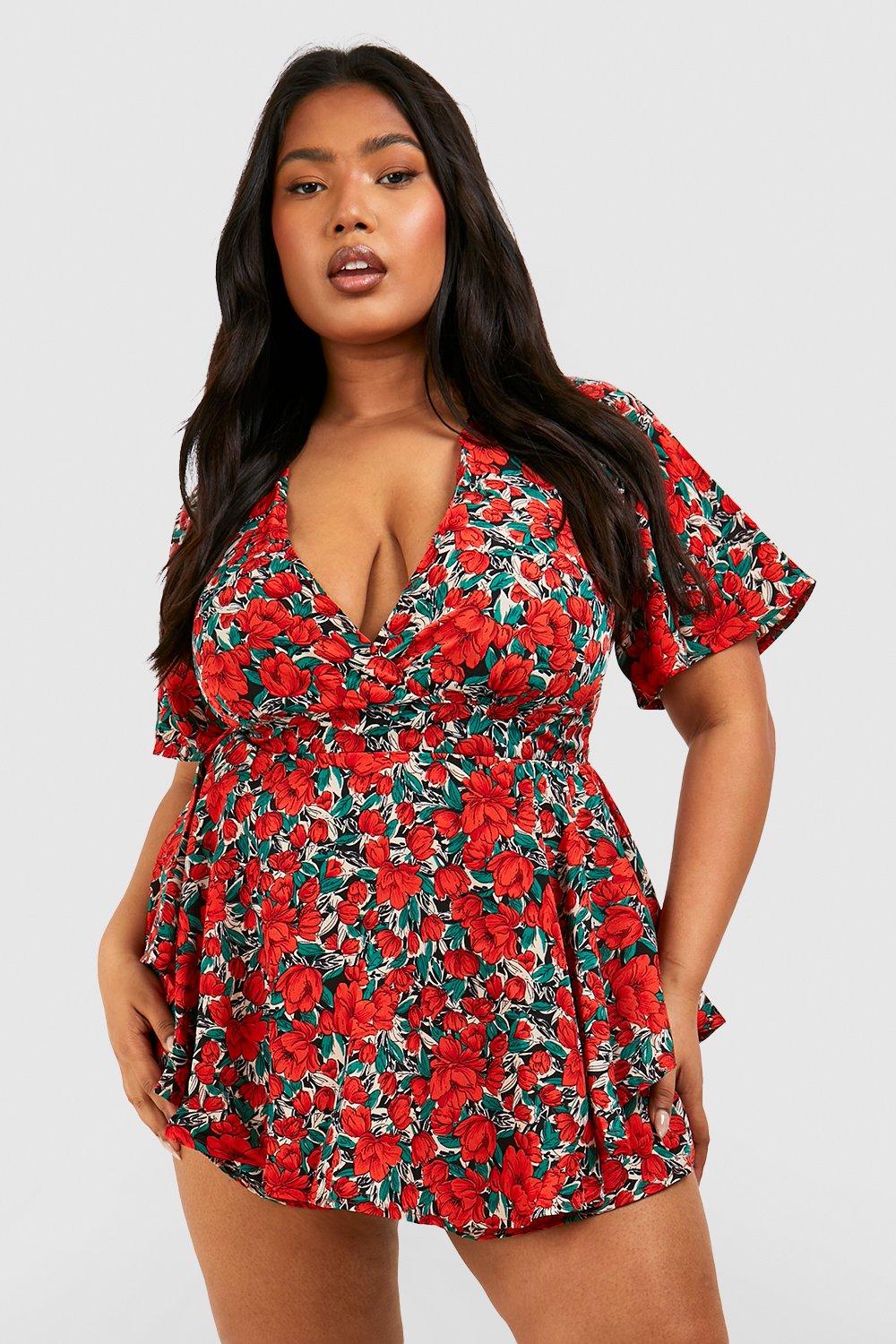 Boohoo 2024 red playsuit