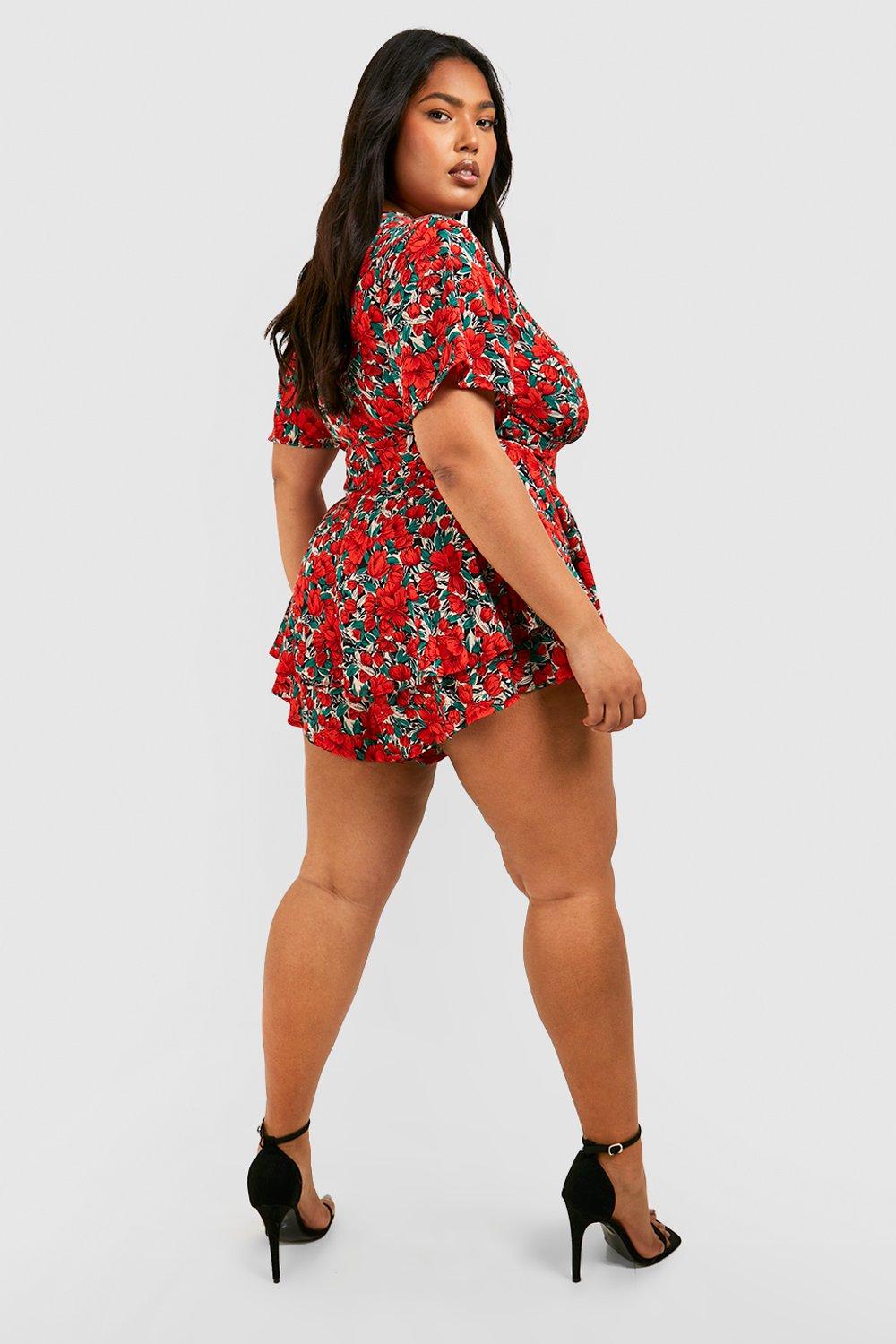 ruffled backless wrap skort romper