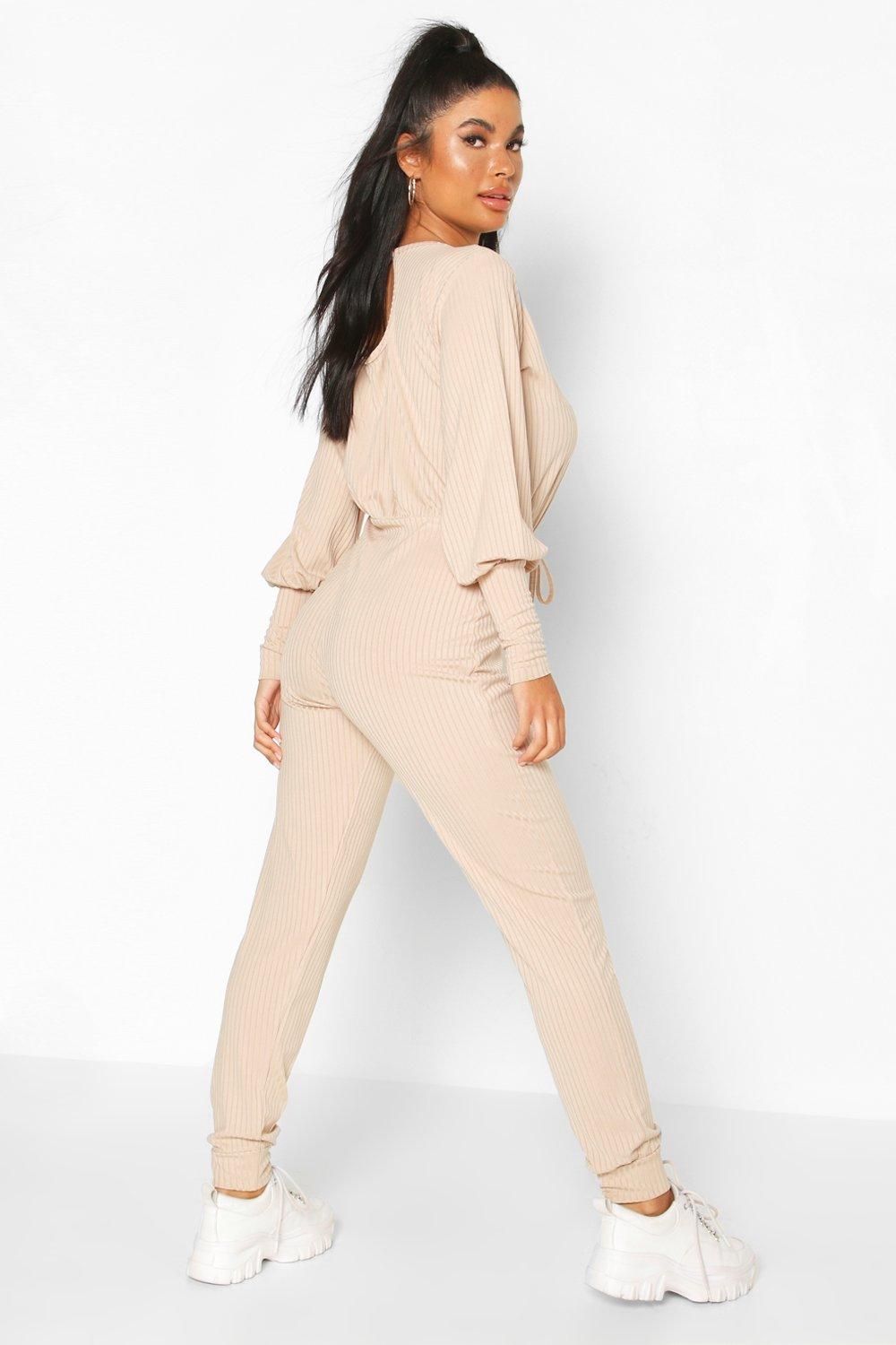 Petite store ribbed jumpsuit