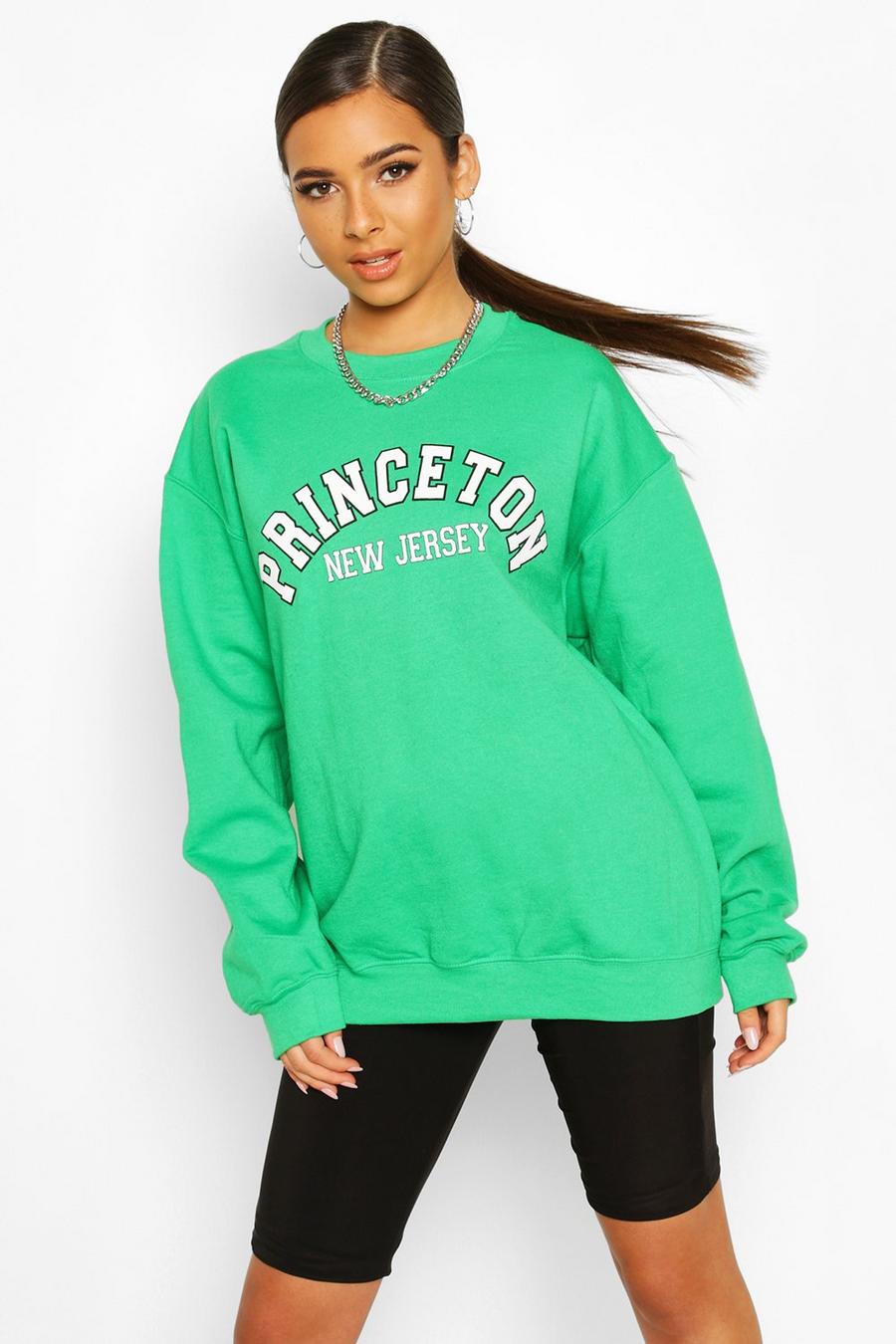 Petite Oversized Sweatshirt mit „Princeton“-Slogan image number 1