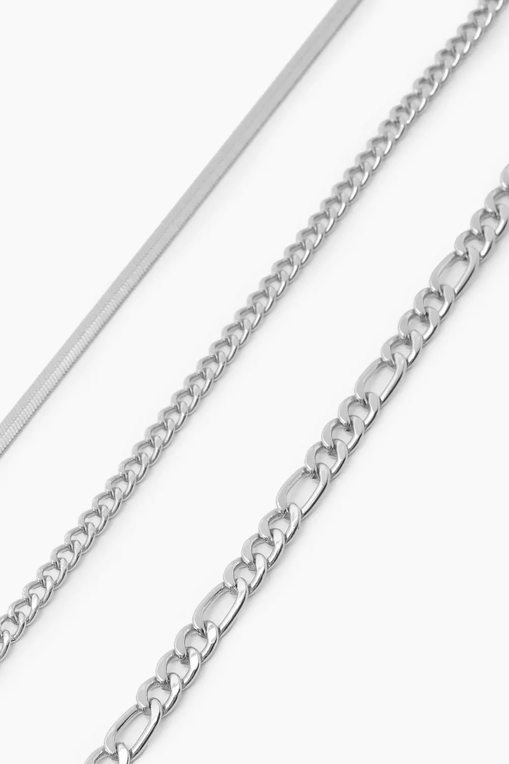 Silver Plus 3 Pack Chain Anklet alternative image