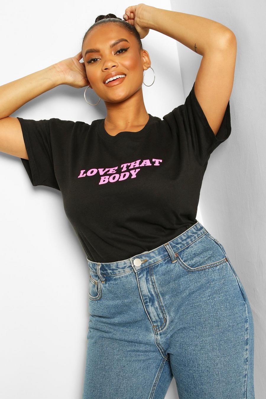 Plus Love That body Slogan T-Shirt image number 1