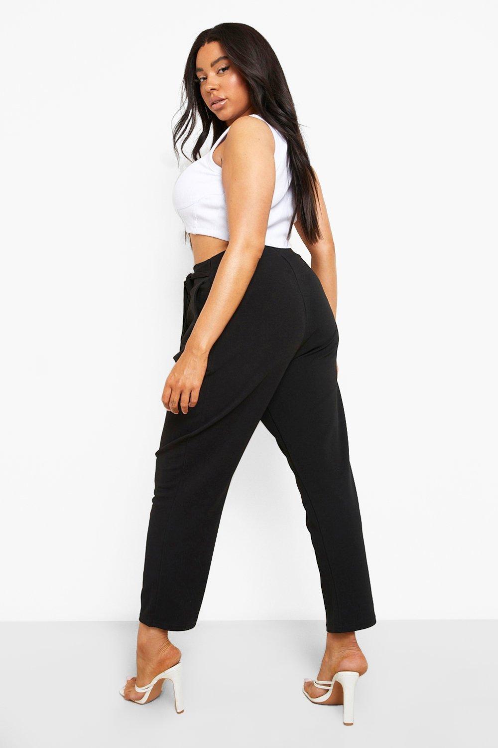 Grande taille Pantalon large fluide taille haute avec ceinture boohoo FR
