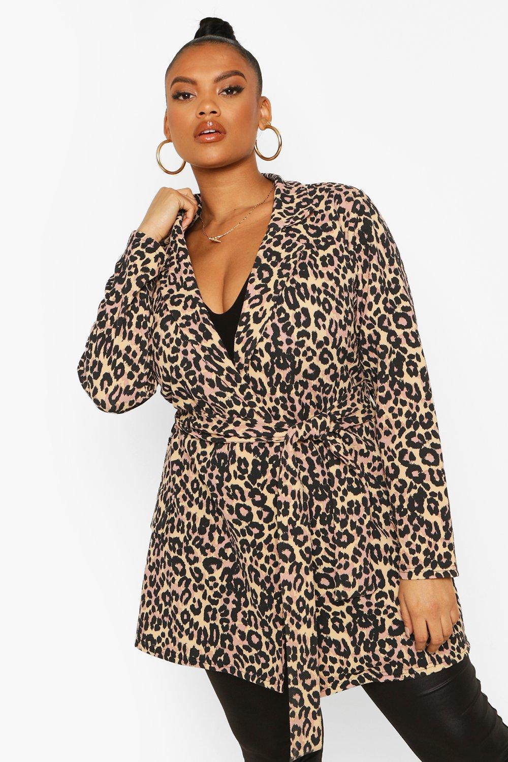 leopard print wrap coat