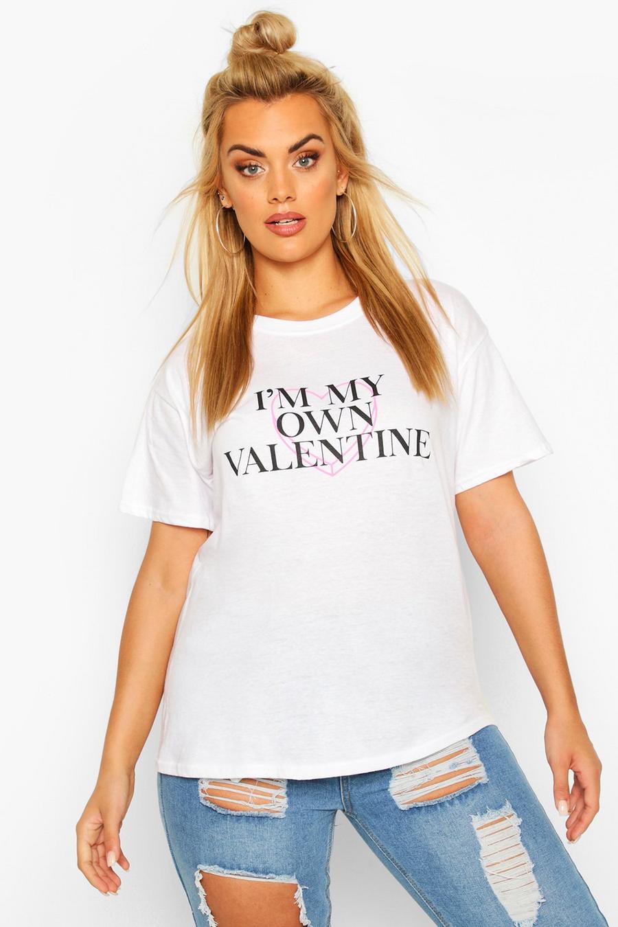 Plus T-Shirt mit „My Own Valentine“-Slogan image number 1