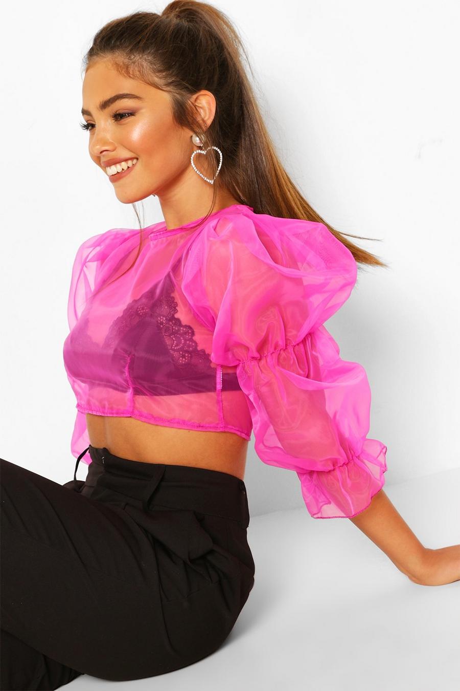 Petite Volume Sleeve Organza Top image number 1