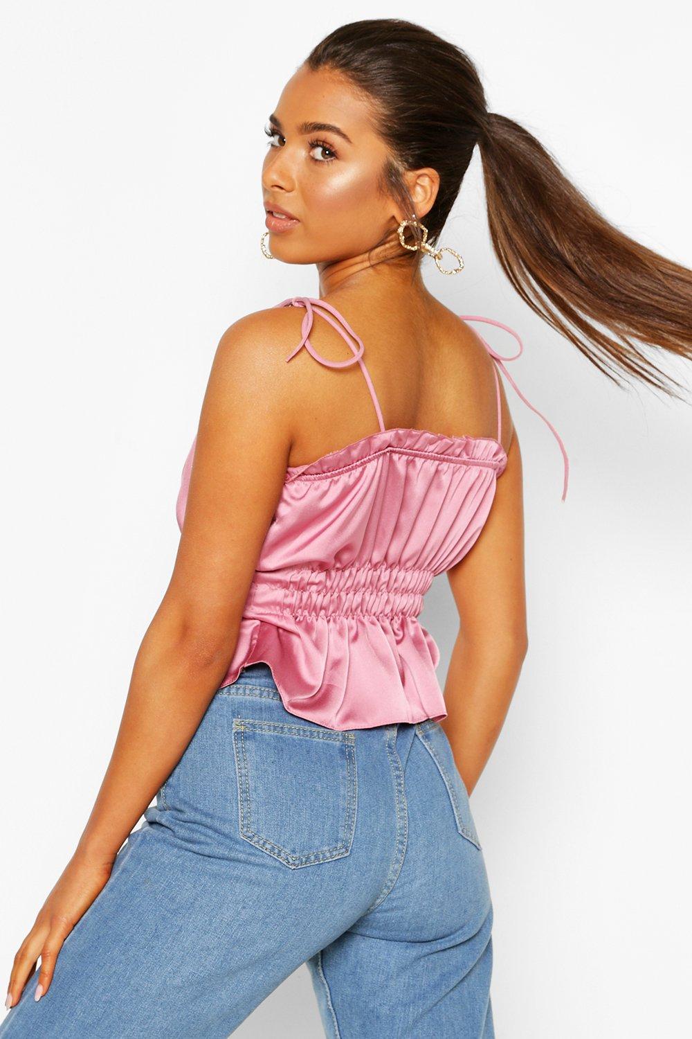 satin ruched top