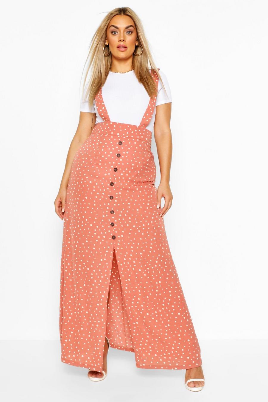 Gonna maxi Plus Size a pois, Rosa antico image number 1