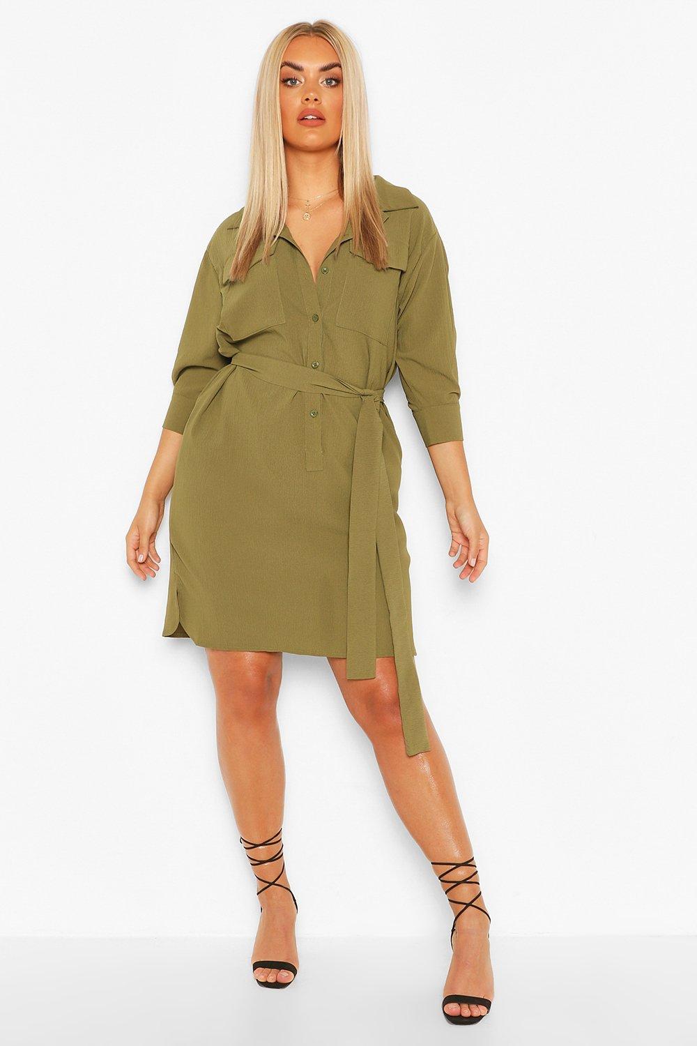 plus size utility shirt dress