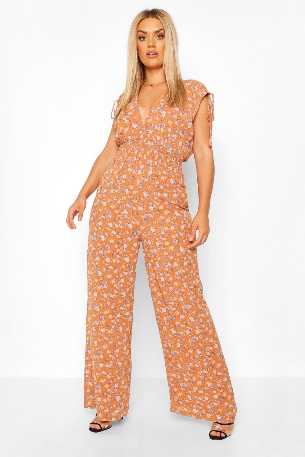 boohoo orange jumpsuit