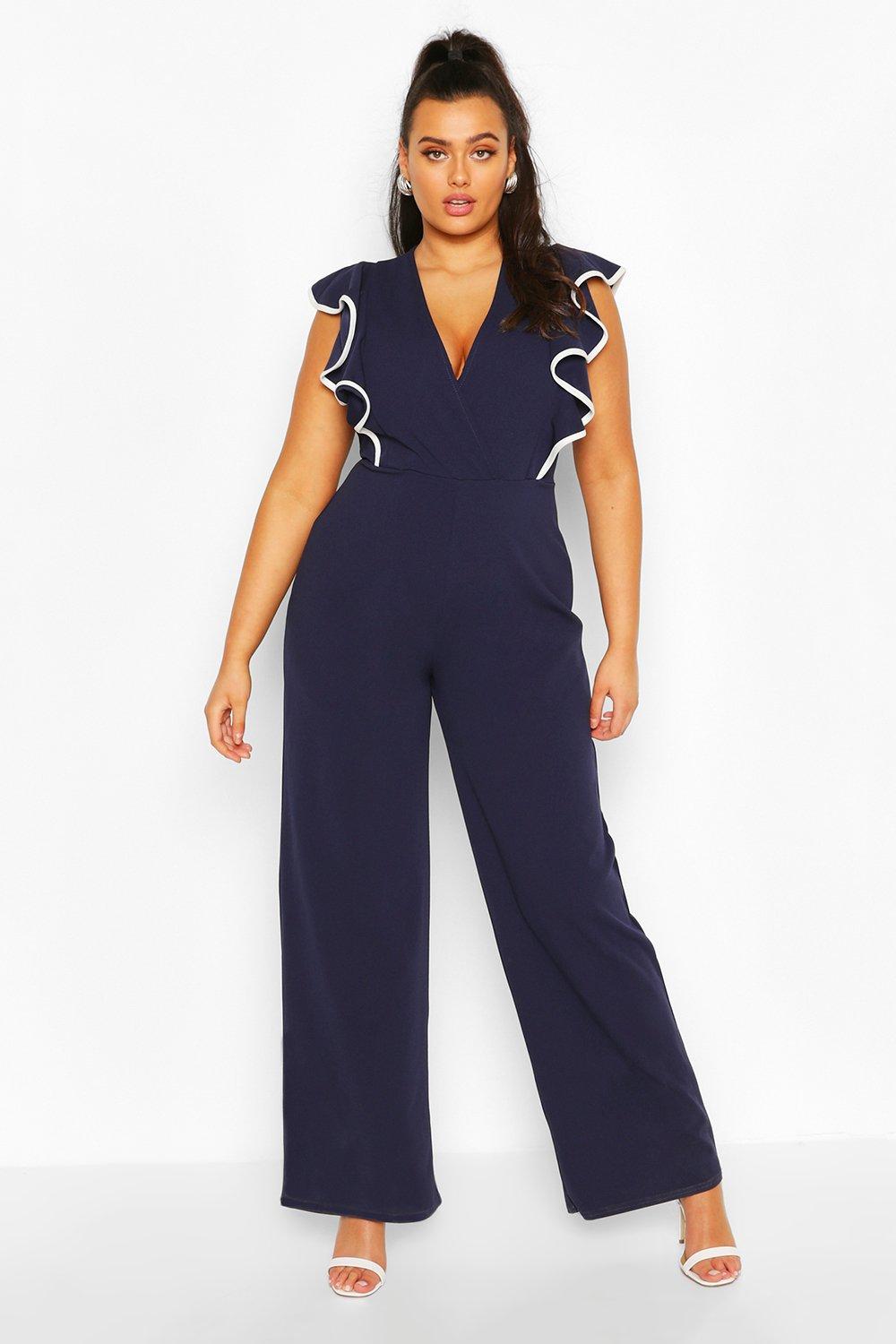 boohoo ruffle jumpsuit