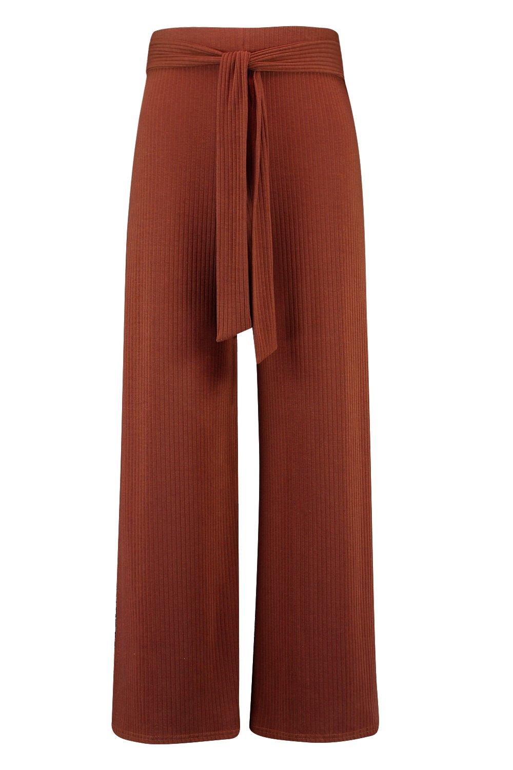 Plus Soft Rib Wide Leg Pants