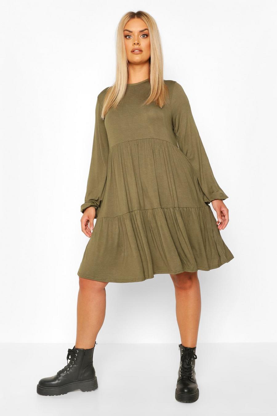 Plus Tiered Jersey Smock Dress image number 1
