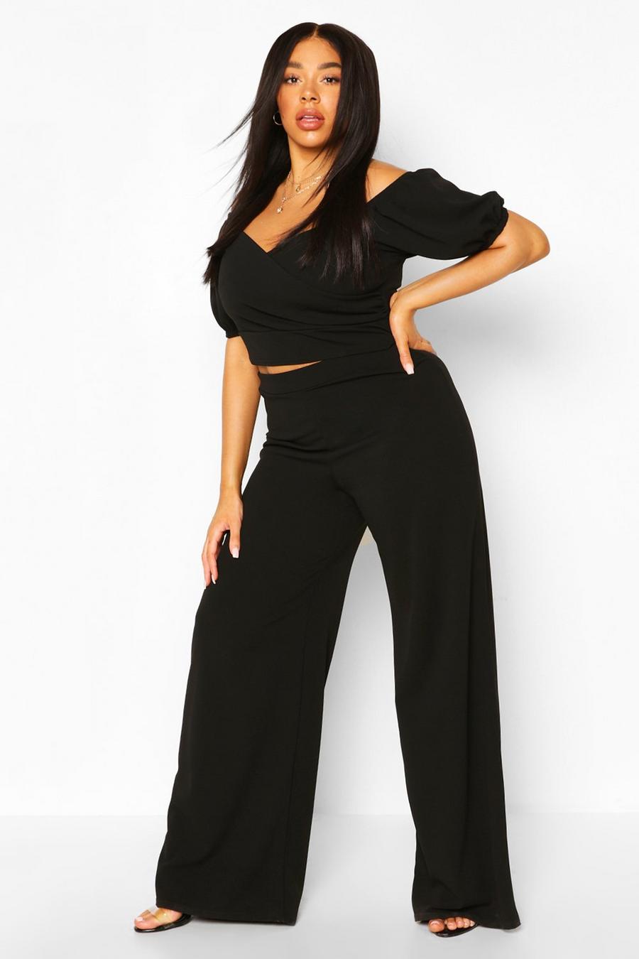 Plus Off The Shoulder Top & Wide Leg Pants Two-Piece | boohoo