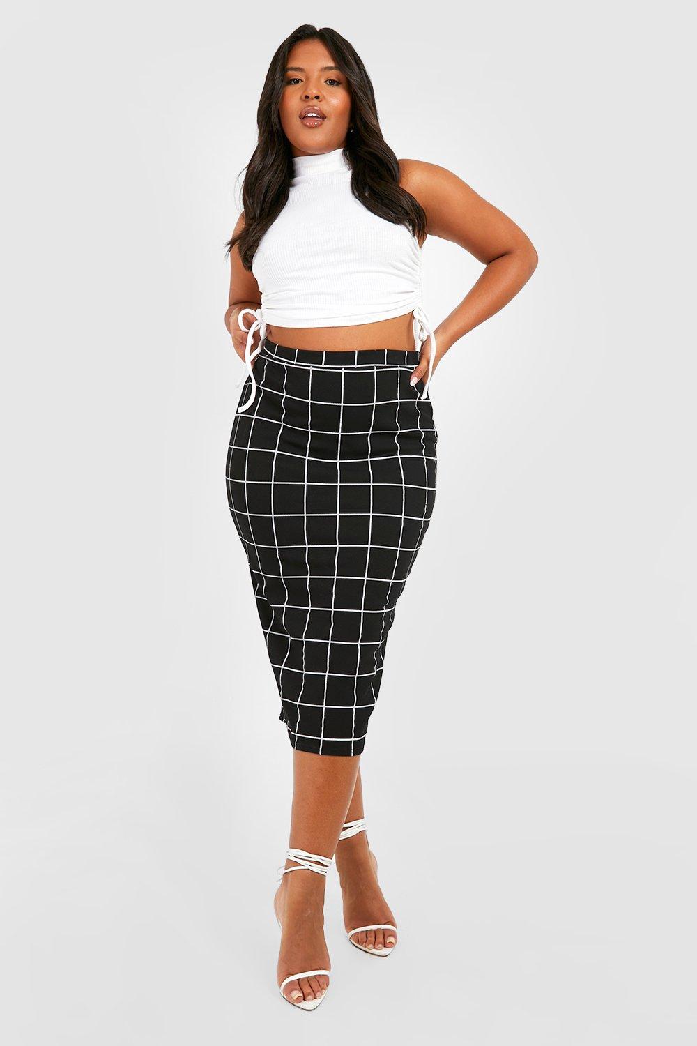 boohoo curve skirts