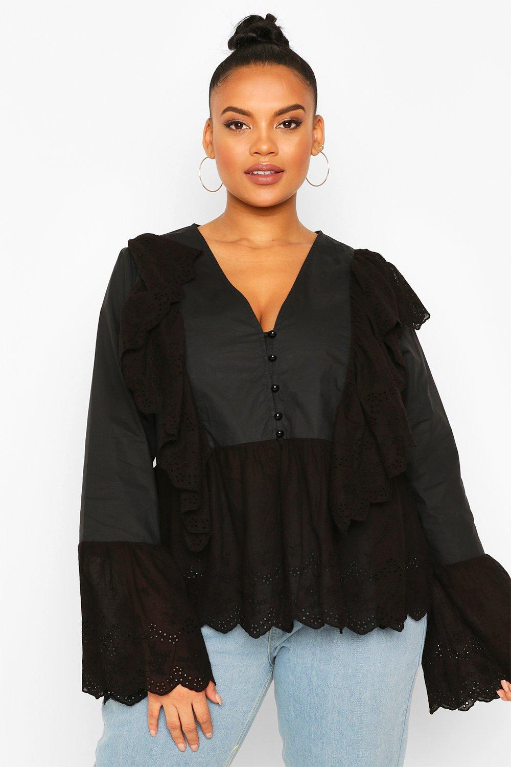 boohoo ruffle blouse