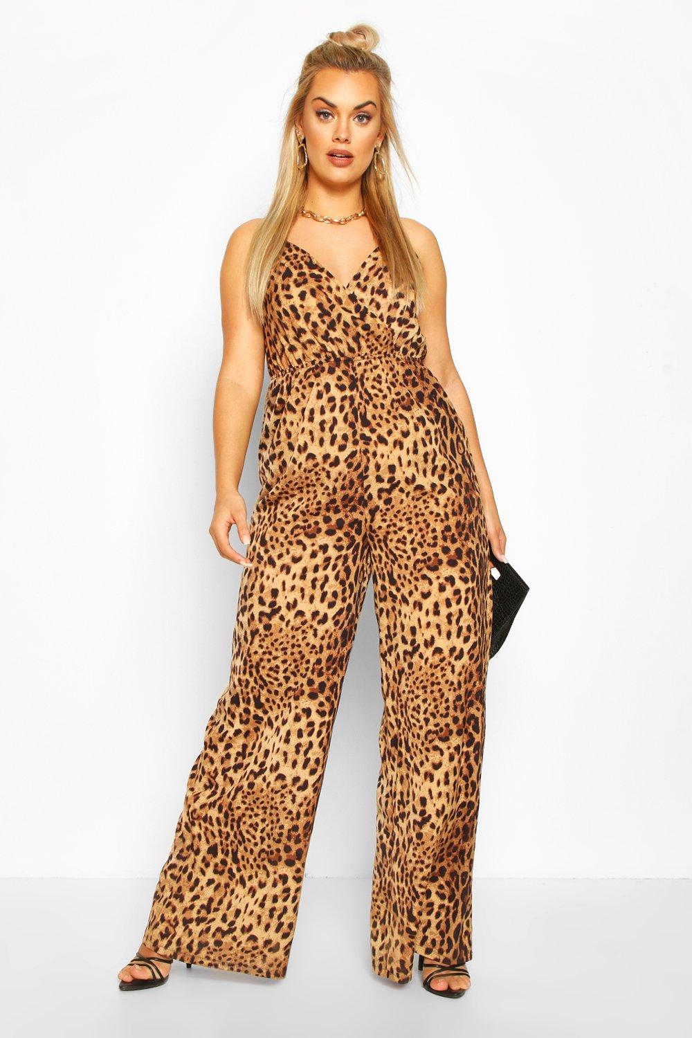 Boohoo leopard cheap print jumpsuit