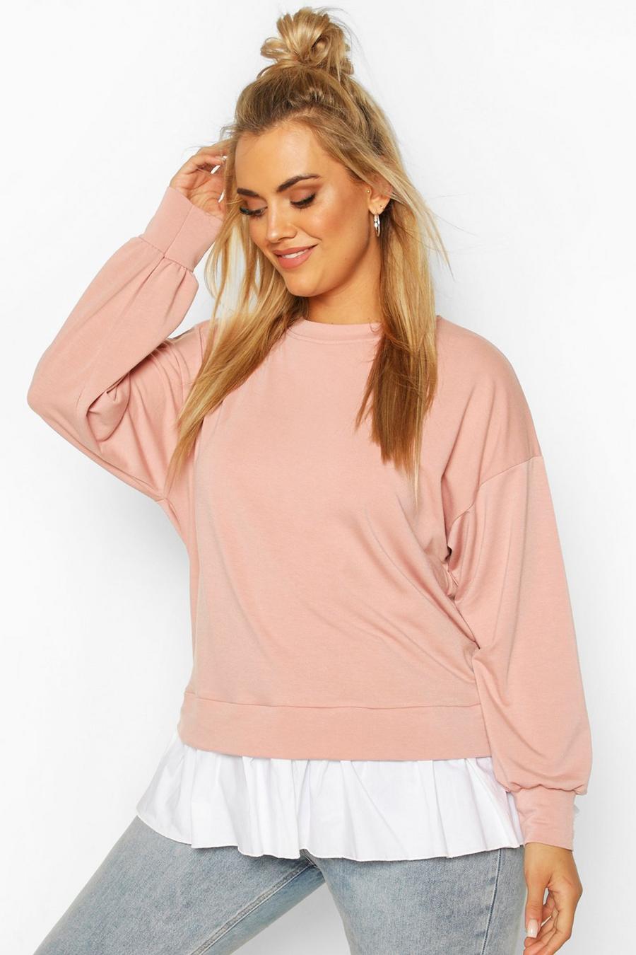 Blush Plus Sweat with Contrast Cotton Ruffle image number 1