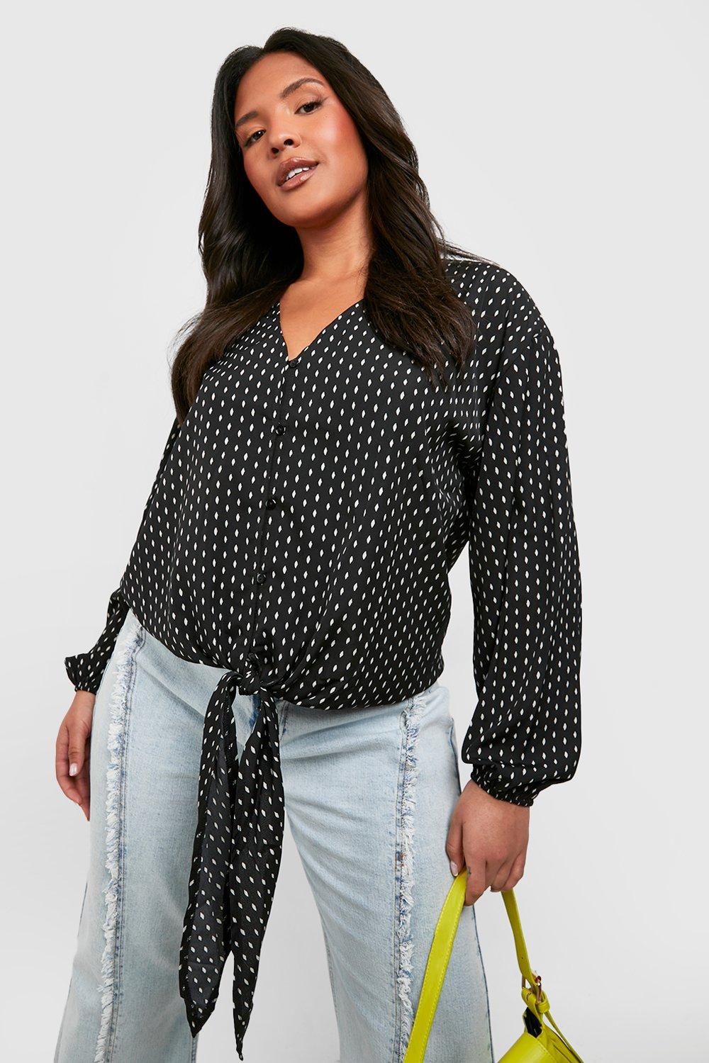 boohoo plus blouses