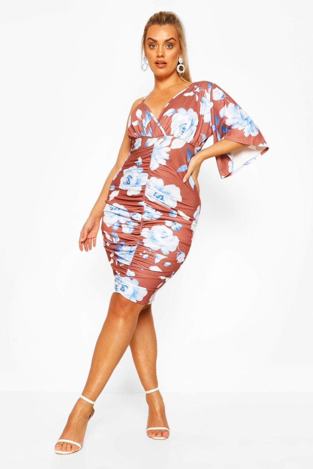 plus floral midi dress